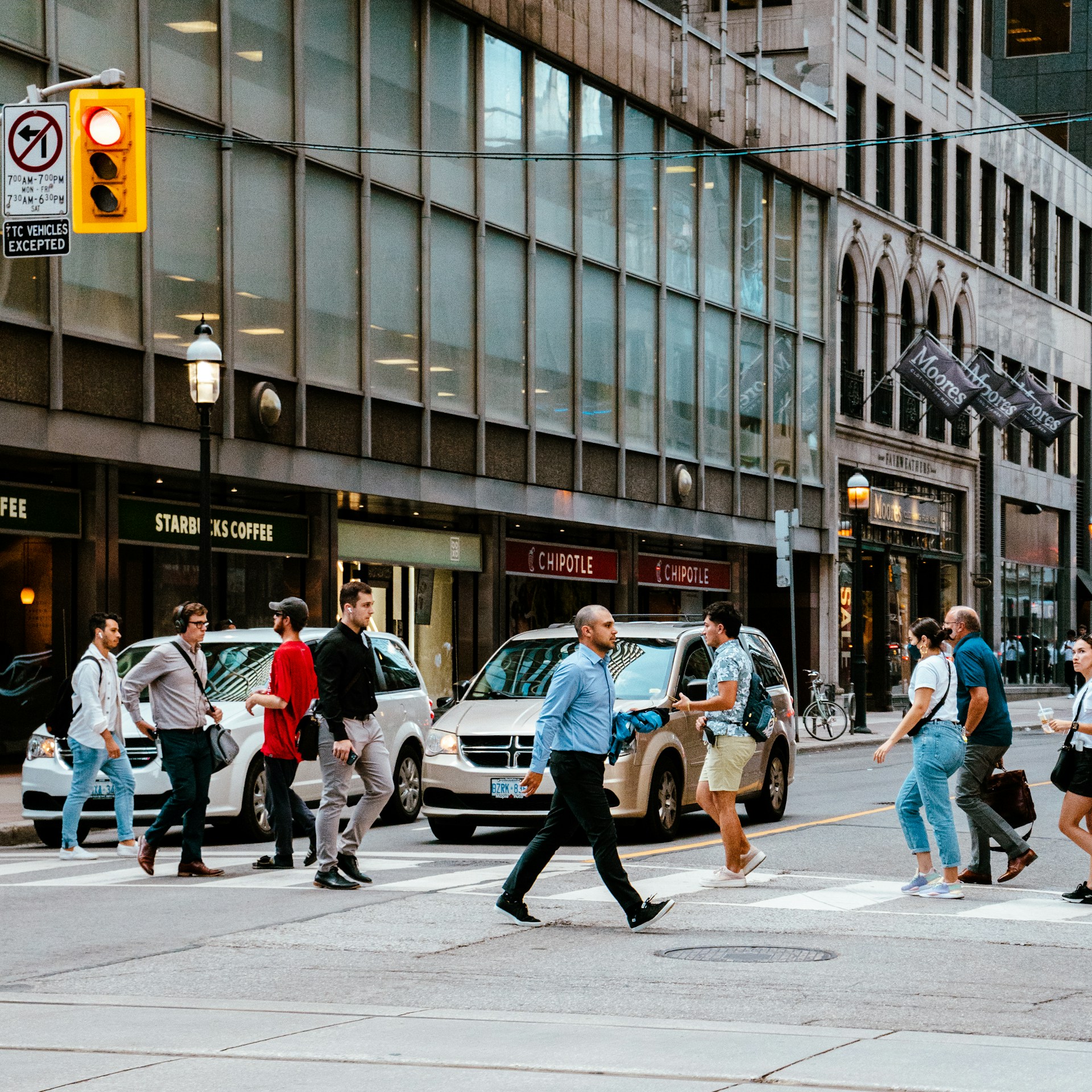 Pedestrians crossing the road in Ottawa