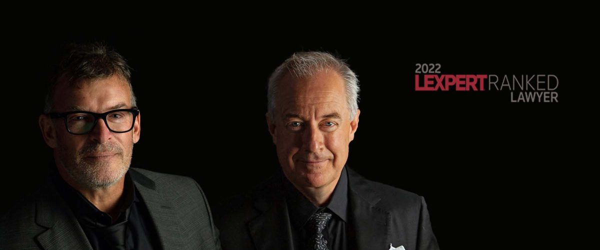 Headshots of Ted Bergeron and Chris Clifford with the Lexpert 2022 badge